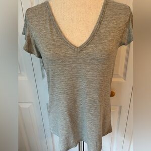 White House Black Market Gray Glamsetter V-Neck Tee